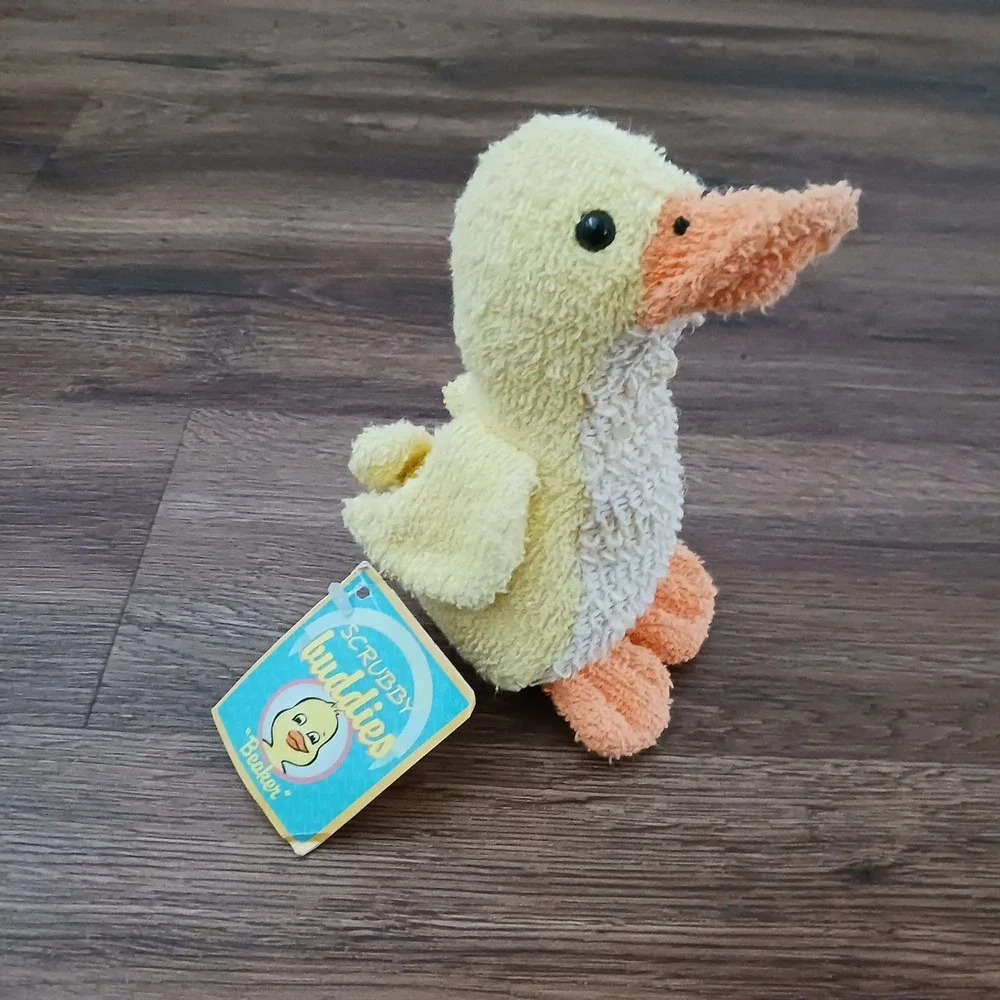 Vintage 1997 Bath & Body Works Scrubby Buddies Beaker Duck Plush Bath Sponge NWT